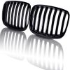 LEAVAN Pair Front Gloss Black Kidney Grill Grilles For BMW X5 E70 X6 E71 2007-2014