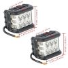 LEAVAN 2Pcs 4 inch Side Shooter LED Pods Light Off Road Dual Side White & Amber Shooter Fog Lamp