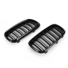 LEAVAN Gloss Black Dual Front Kidney Grille for 14-18 BMW X5 X6 F15 F16 X5M X6M