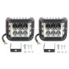 LEAVAN 2Pcs 4 inch Side Shooter LED Pods Light Off Road Dual Side White & Amber Shooter Fog Lamp