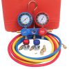 5 in 1 3.5CFM Vacuum Pump R134 R12 R22 Double Gauge Valve Set, US Plug