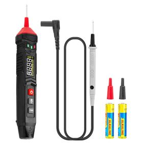 Home Smart Pen Multimeter Digital Voltage Tester DC/AC Non-Contact Voltage Tester W/ Smart Auto Mode (Model: ST120 Smart Pen, Color: Black)