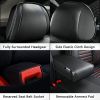 5D 5 Seats Car Seat Covers Full Set Leather Front Rear Back Padded Universal Fit
